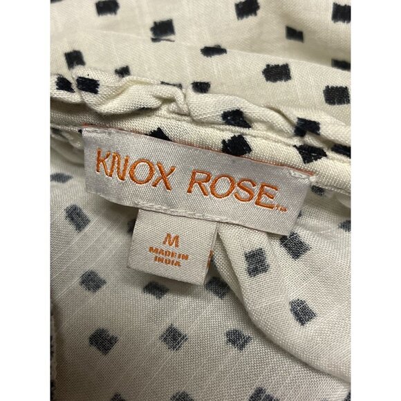 Knox Rose Polka Dot Ruffle Sheath Dress Boho Viscose Blend Women's Size Medium - Picture 6 of 7